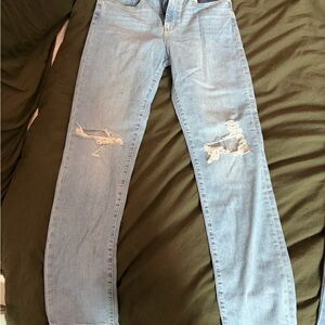 Levi's Light Blue Distressed Straight Leg Jeans